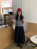 Curin Peach Fuzz Banding Balloon Long Skirt