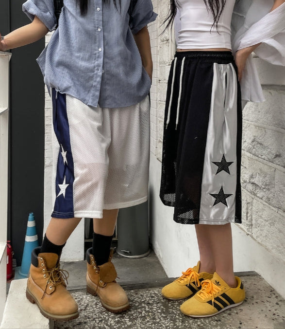 【U LAN】Star Patch Mesh l Training Pants U LAN (ユーラン) - スターパッチメッシュメタルトレーニング