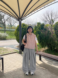 [unisex] Helkan Keyring Pintuck Banding Wide Pants