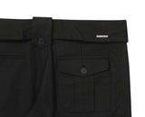 belted folding wide pants