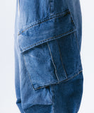 Oblique Cargo Parachute Denim Pants