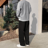 Sentic brushed one-tuck wide pants