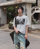 People Photo Graphic Short Sleeve T-shirt