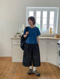 [unisex] Whiyo Keyring Raw Denim Banding Bermuda Pants