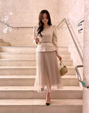 Roche Square Peplum Tweed Jacket