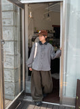 [BAONHAUS] Salo Ribbon Color Matching Check Collar Shirt