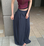 Wide ver. Fold Folding Mesh Fabric Banding Mega Wide Pants