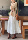 Kane Tiered Banding Long Skirt (Belt set)