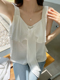Jenia Ribbon Frill Sleeveless Blouse