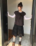 Hanyu Frill Midi Skirt