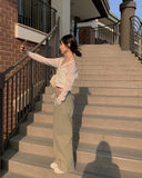 Lizu Delicate V-Neck Crop Cardigan
