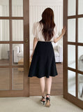 Anne Tie Pearl Puff Short Sleeve Blouse