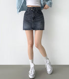 Pelvic Pad 2 Button Denim Skirt