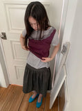 Fog Button Midi Skirt