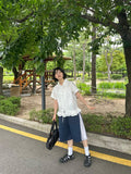 Seputte Shirring Frill Short Sleeve Blouse