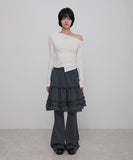 Layered Draped One-Shoulder Long Sleeve