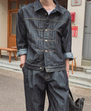 Friendly Pintuck Trucker Denim Jacket