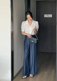Lauren Wide Denim Slacks Pants
