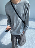 Henry Neck Silket Loose T-Shirt