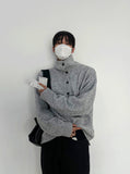 Button High Neck Knit