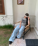 Kitten Nylon Track Banding Wide Long Pants
