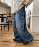 Dudy Carpenter Wide Washed Denim Pants