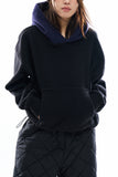 Bicolor fleece layered hoodie