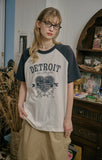 Detroit Raglan Short Sleeve Tee