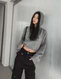 Fran Soft Wool Crop Knit Hoodie