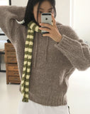 Siul Vintage Angora Striped Scarf Muffler