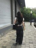 Muscle Cargo Denim Wide Pants