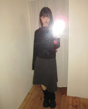 Annyu Unbalanced Button Midi Skirt