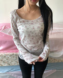 Kitten Flower Long Sleeve T-shirt