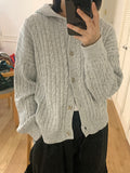 Lipan cable hood knit cardigan