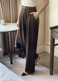 Pitched Pintuck Wide Slacks Pants