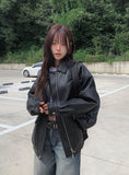 [MADE] Beer Pocket Boxy Leather Collar Jacket
