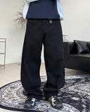 Delf over wide denim pants