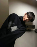 Argyle turtleneck knit