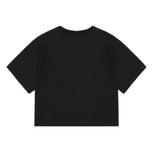 Ribbon Typo Heart Crop Short Sleeve Tee