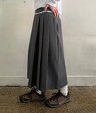 Coendy Banding Lace Pleated Skirt