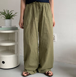 [unisex] Laran Linen Banding Wide Pants