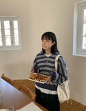 Koshiro Stripe Crop Hoodie