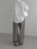 Poble Embroidered Patch Rivet Cotton Pants