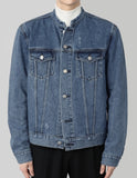 Round denim jacket