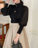 Mello Pintuck Flare Long Skirt