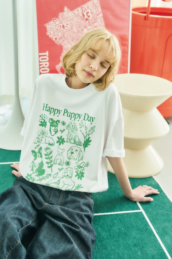 【CPGN STUDIO】DTP HAPPY PUPPY Short Sleeve T-shirt MUSINSA | CPGN STUDIO DTP Happy Day Short Sleeve T-shirt Cream
