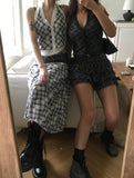 Rani Check Tiered Skirt