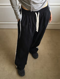 Tachi side track color matching two-way long wide jogger pants