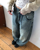 Enon Brush Wide Denim Pants