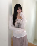 Pony Printing One Shoulder Long Sleeve